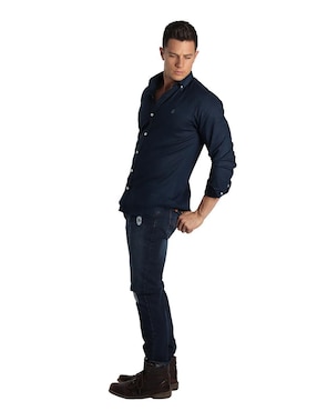 Camisa casual Muletta de lino manga larga para hombre