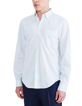 Camisa casual Dockers de algodón manga larga para hombre