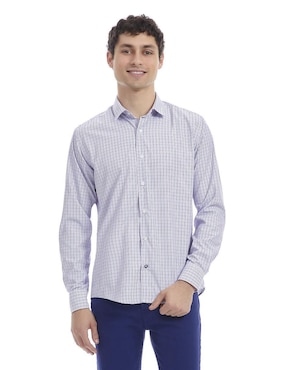 Camisa Casual Vittorio Forti Manga Larga Para Hombre