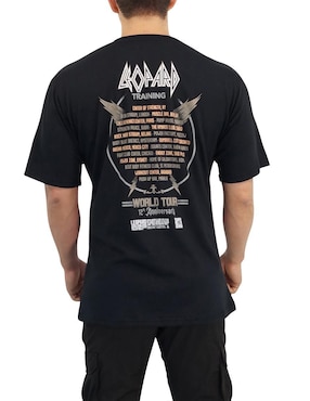 Playera John Leopard oversized rock bands cuello redondo para hombre