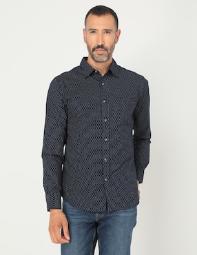 Camisa Casual Old Navy De Algodón Manga Larga Para Hombre