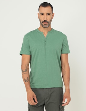 Playera JBE Cuello Henley Para Hombre