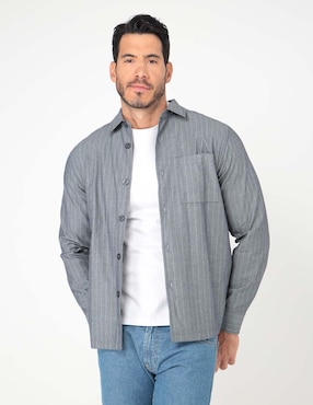 Camisa Casual Regent Street De Algodón Manga Larga Para Hombre