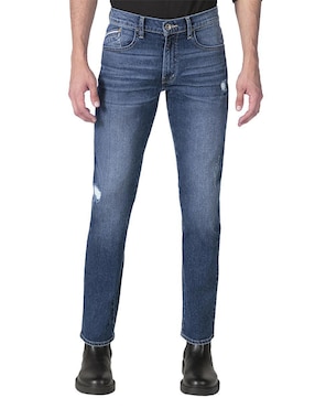 Jeans Slim Oggi Iron Lavado Whisker Para Hombre