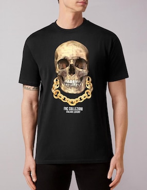 Playera FNC Collezioni Predator Skull Cuello Redondo Para Hombre