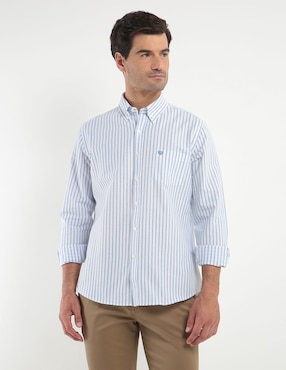 Camisa Casual Chaps De Algodón Manga Larga Para Hombre