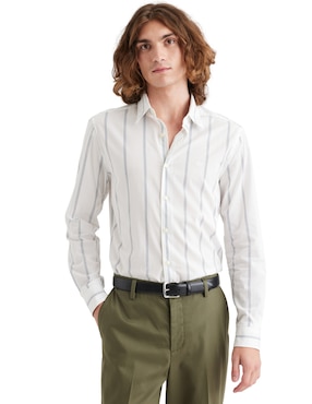 Camisa Casual Dockers De Algodón Manga Larga Para Hombre