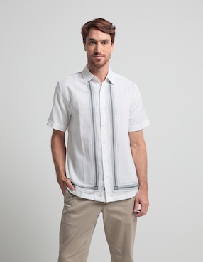 Camisa Casual Cubavera De Manga Corta Para Hombre