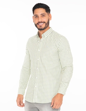 Camisa Casual Oscar De La Renta De Algodón Manga Larga Para Hombre