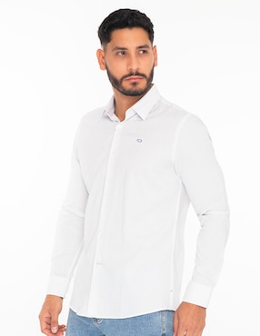 Camisa Casual Oscar De La Renta De Algodón Manga Larga Para Hombre