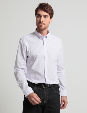 Camisa Casual Oscar De La Renta De Algodón Manga Larga Para Hombre