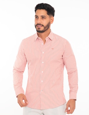 Camisa Casual Oscar De La Renta De Algodón Manga Larga Para Hombre