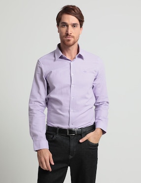 Camisa Casual Oscar De La Renta De Algodón Manga Larga Para Hombre