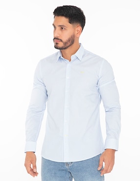 Camisa Casual Oscar De La Renta De Algodón Manga Larga Para Hombre