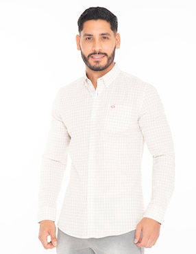 Camisa Casual Oscar De La Renta De Algodón Manga Larga Para Hombre