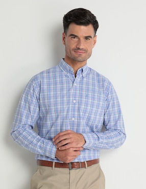 Camisa Casual Izod De Algodón Manga Larga Para Hombre