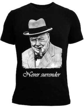 Playera Marëvnyk Winston Churchill cuello redondo para hombre
