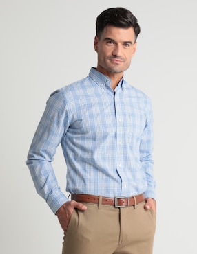 Camisa Casual Izod De Algodón Manga Larga Para Hombre