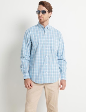 Camisa Casual Izod De Algodón Manga Larga Para Hombre