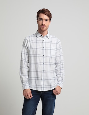 Camisa Casual JBE De Algodón Manga Larga Para Hombre