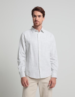 Camisa Casual JBE De Algodón Manga Larga Para Hombre