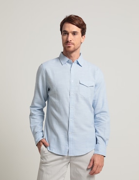 Camisa Casual JBE De Algodón Manga Larga Para Hombre