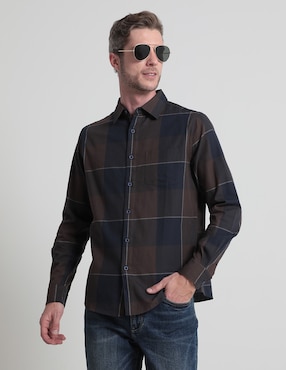 Camisa Casual JBE De Algodón Manga Larga Para Hombre