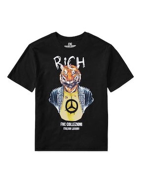 Playera FNC Collezioni Rich cuello redondo para hombre
