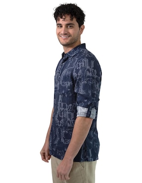 Camisa casual Generra de algodón manga larga para hombre