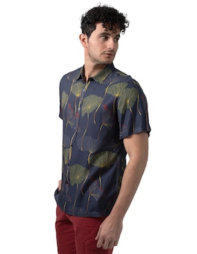 Camisa casual Generra de algodón manga corta para hombre