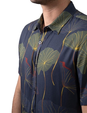 Camisa casual Generra de algodón manga corta para hombre