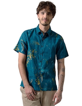 Camisa Casual Generra De Algodón Manga Corta Para Hombre