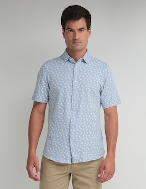 Camisa Casual Haggar De Algodón Manga Corta Para Hombre