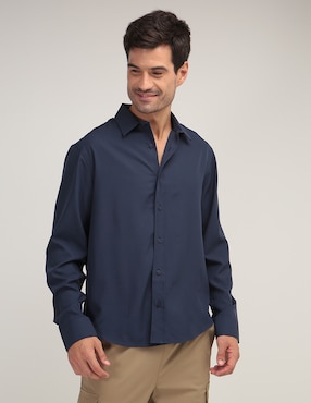 Camisa Casual Haggar De Manga Larga Para Hombre