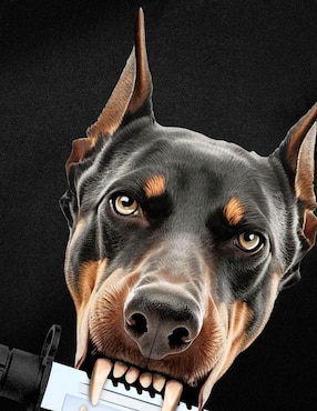 Playera FNC Collezioni Inferno Doberman cuello redondo para hombre