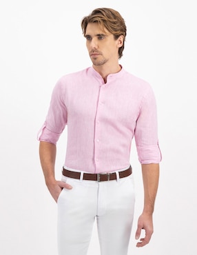 Camisa Casual Men's Fashion De Lino Manga Larga Para Hombre