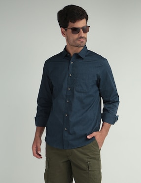 Camisa Casual Old Navy De Algodón Manga Larga Para Hombre