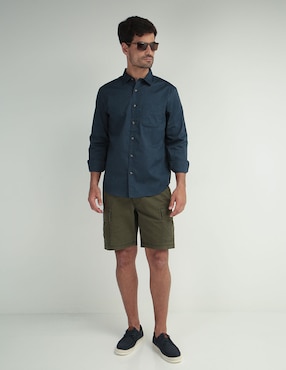 Camisa casual Old Navy de algodón manga larga para hombre