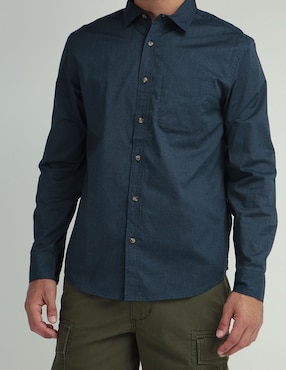Camisa casual Old Navy de algodón manga larga para hombre