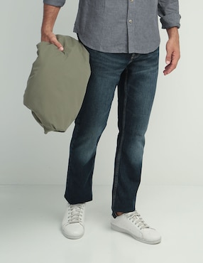 Jeans straight Old Navy lavado obscuro para hombre