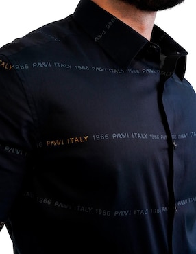 Camisa casual Pavi Italy de algodón manga larga para hombre