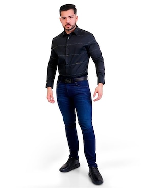 Camisa casual Pavi Italy de algodón manga larga para hombre