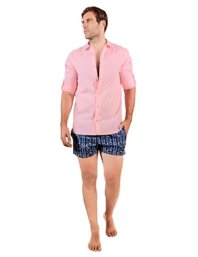Camisa playa Ocean Slave de lino manga larga para hombre