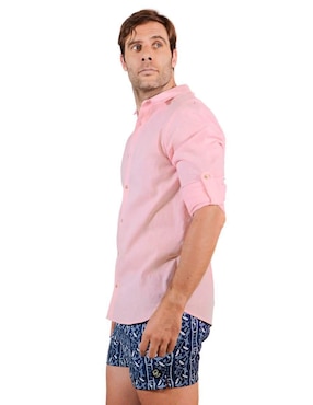 Camisa playa Ocean Slave de lino manga larga para hombre