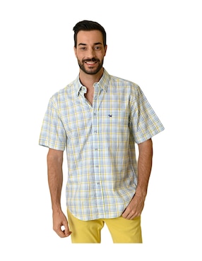 Camisa Casual Ferrioni De Algodón Manga Corta Para Hombre