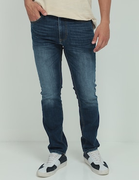 Jeans Straight Ferrioni Deslavado Para Hombre