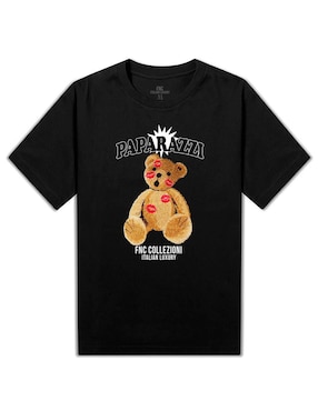 Playera FNC Collezioni Oso Paparazzi cuello redondo para hombre
