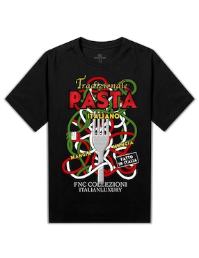 Playera FNC Collezioni Tradizionale Pasta cuello redondo para hombre