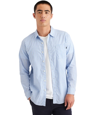 Camisa Casual Dockers De Algodón Manga Larga Para Hombre