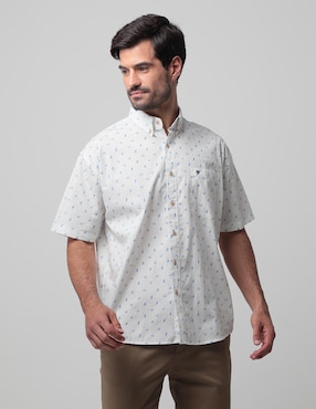 Camisa Casual Cavalatti De Algodón Manga Corta Para Hombre